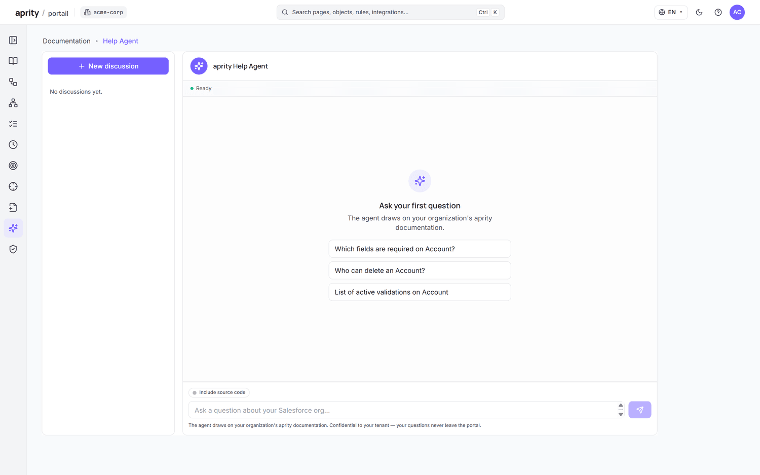 Help Agent — cited Q&A