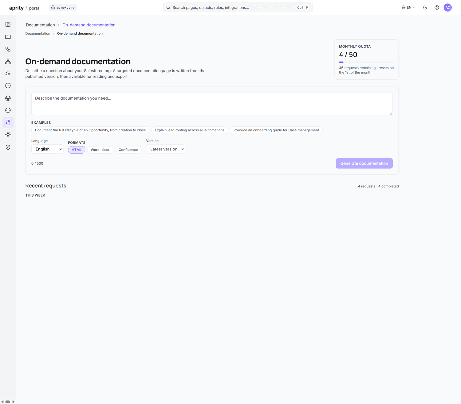 On-Demand Docs — export