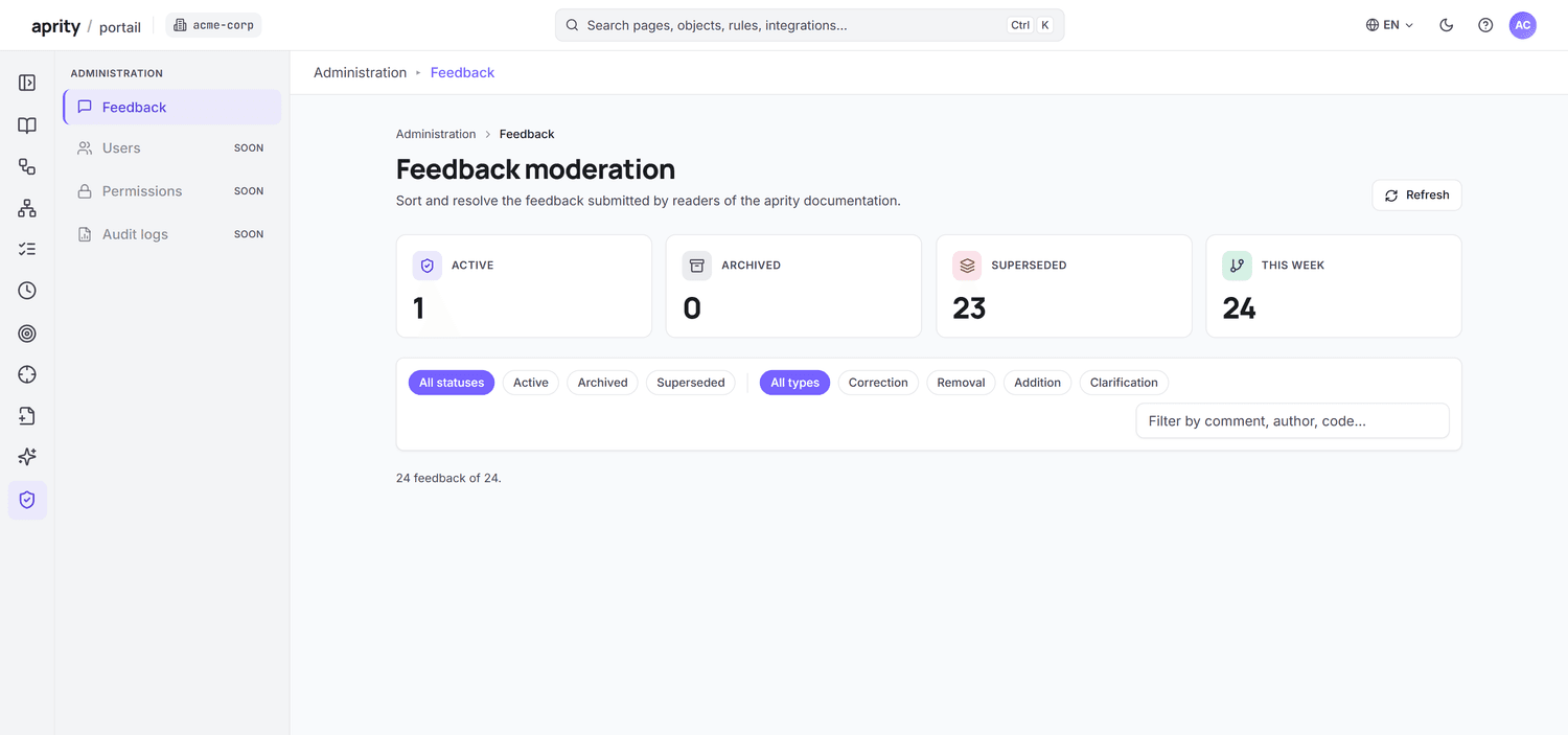 Feedback moderation