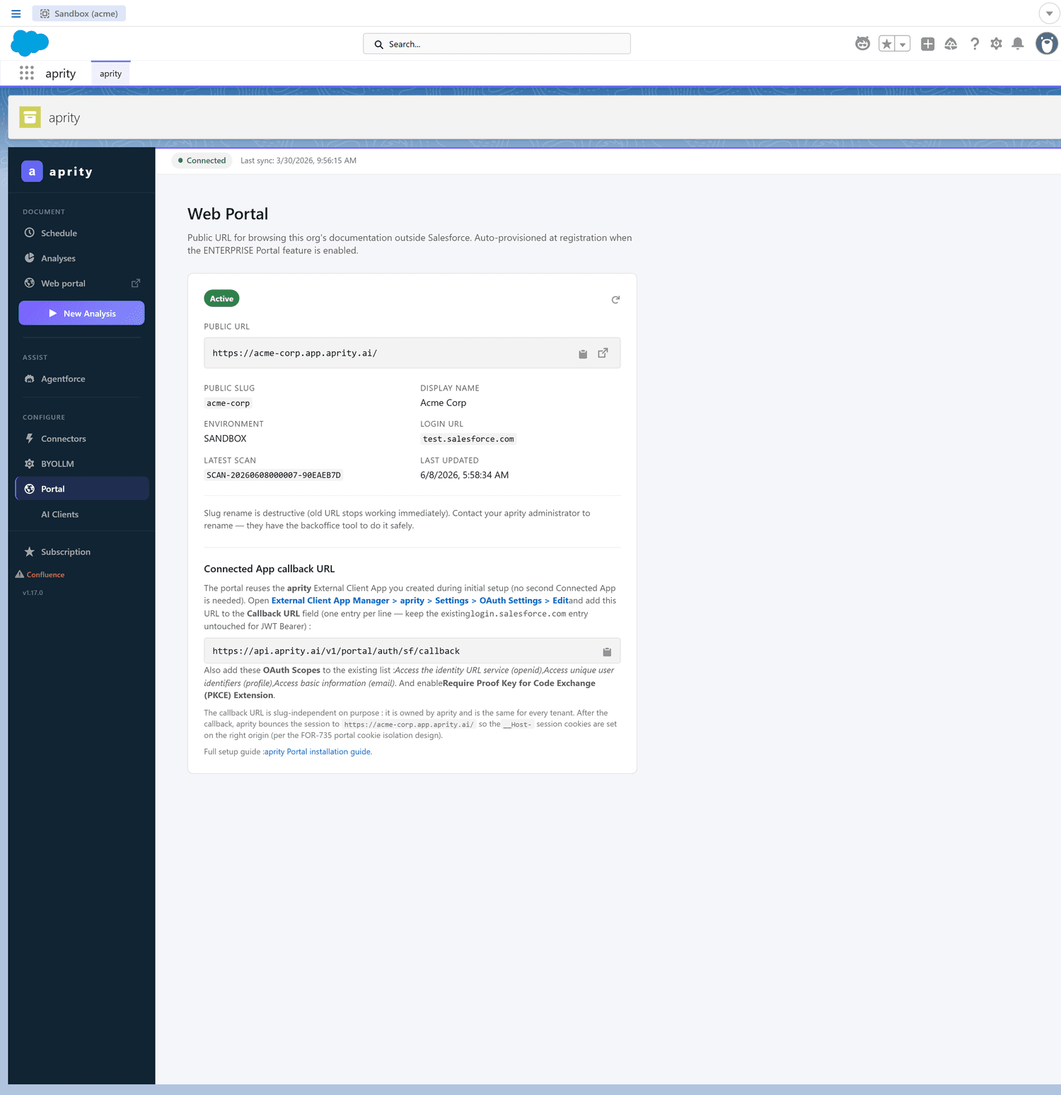 Web portal provisioning